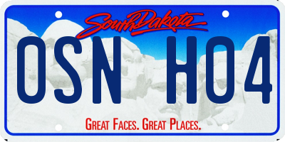 SD license plate 0SNH04