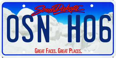 SD license plate 0SNH06