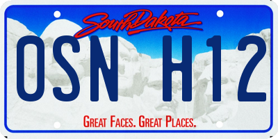 SD license plate 0SNH12