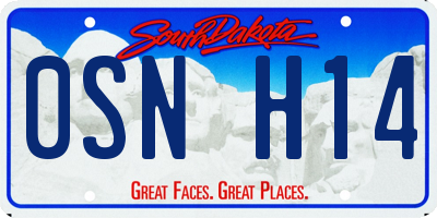 SD license plate 0SNH14