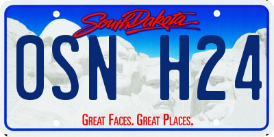 SD license plate 0SNH24