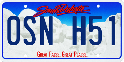 SD license plate 0SNH51