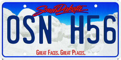 SD license plate 0SNH56