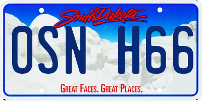 SD license plate 0SNH66