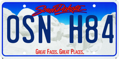SD license plate 0SNH84