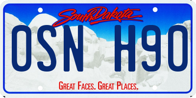 SD license plate 0SNH90