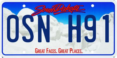 SD license plate 0SNH91