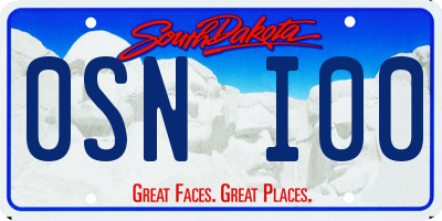 SD license plate 0SNI00
