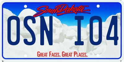 SD license plate 0SNI04