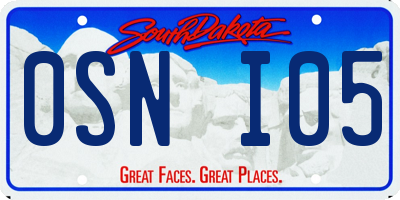 SD license plate 0SNI05