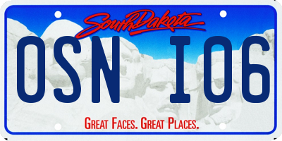 SD license plate 0SNI06