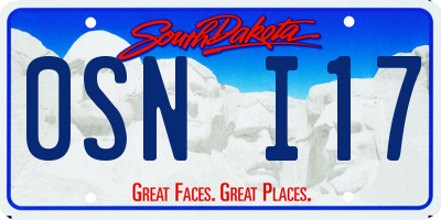 SD license plate 0SNI17