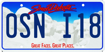 SD license plate 0SNI18
