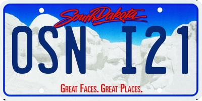 SD license plate 0SNI21