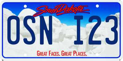 SD license plate 0SNI23