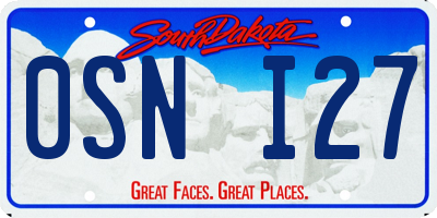 SD license plate 0SNI27