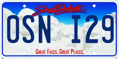 SD license plate 0SNI29