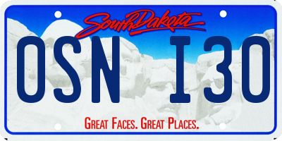 SD license plate 0SNI30