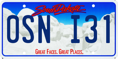 SD license plate 0SNI31