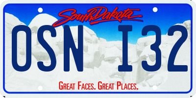 SD license plate 0SNI32