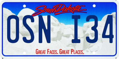 SD license plate 0SNI34