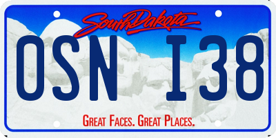 SD license plate 0SNI38