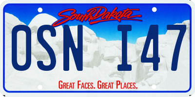 SD license plate 0SNI47