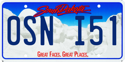 SD license plate 0SNI51