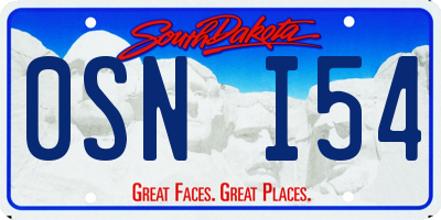 SD license plate 0SNI54