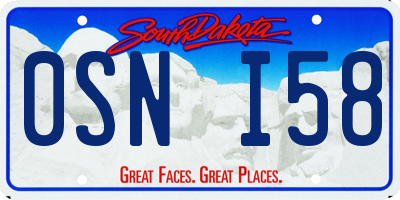 SD license plate 0SNI58