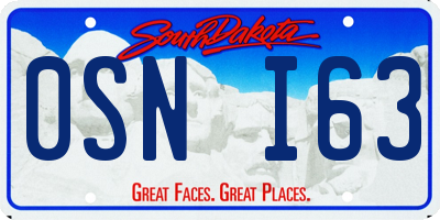 SD license plate 0SNI63