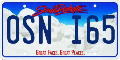 SD license plate 0SNI65