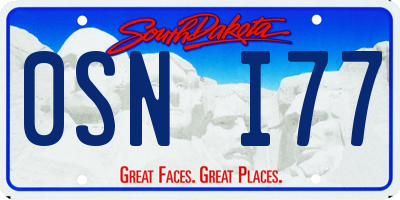 SD license plate 0SNI77