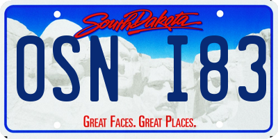 SD license plate 0SNI83