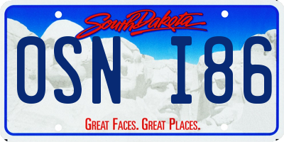 SD license plate 0SNI86
