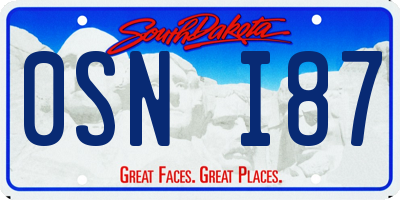 SD license plate 0SNI87