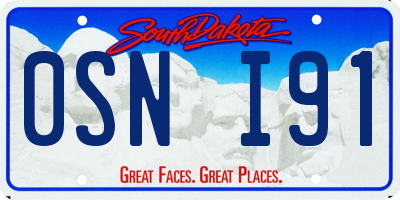 SD license plate 0SNI91