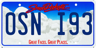 SD license plate 0SNI93