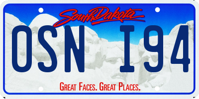 SD license plate 0SNI94
