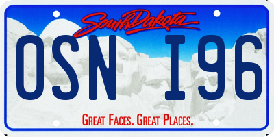 SD license plate 0SNI96