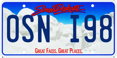 SD license plate 0SNI98