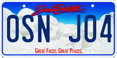 SD license plate 0SNJ04