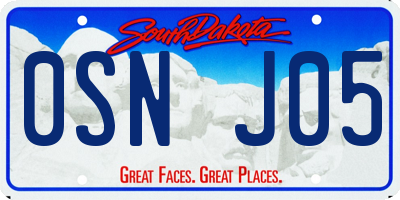 SD license plate 0SNJ05