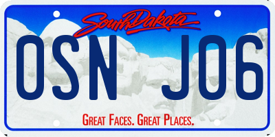 SD license plate 0SNJ06
