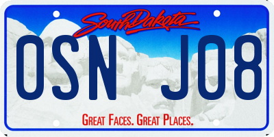 SD license plate 0SNJ08