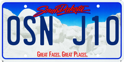 SD license plate 0SNJ10