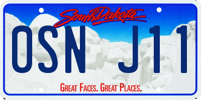 SD license plate 0SNJ11