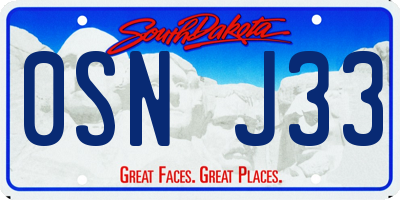 SD license plate 0SNJ33