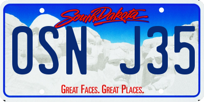 SD license plate 0SNJ35