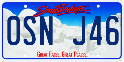 SD license plate 0SNJ46